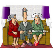 Old People Sitting Together On a Couch Clipart © djart #4950