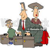 Dad, Mom, and Son Going On Vacation Clipart - Travel Clip Art © djart #4956