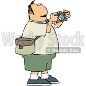 Overweight Man Taking Pictures with a Digital Camera Clipart © djart #4977