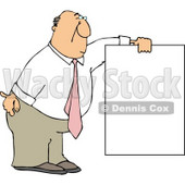 Businessman Wearing a Pink Tie and Holding a Blank Sign Clipart © djart #4991