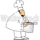 Chef Moving a Big Aluminum Metal Cooking Pot Clipart © djart #4994