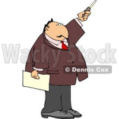 Businessman During a Presentation Pointing a Pointer Stick Clipart © djart #5000