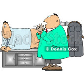Scared & Worried Man Getting His First Prostate Exam Clipart © djart #5013