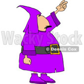 Man Wearing a Purple Wizard Costume On Halloween Clipart © djart #5020
