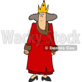 Crowned Woman Wearing a Red Queen Costume On Halloween Clipart © djart #5023