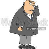 Man with Short Term Memory Scratching His Head While Trying to Remember Something Clipart © djart #5027