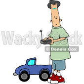 Young Teenage Boy Driving a Remote Control Car Clipart © djart #5036