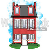 Large Three Story Red Brick House Clipart © djart #5041