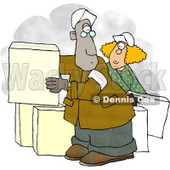 Man and Woman Moving Boxes Clipart © djart #5042