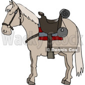 Riderless Horse Wearing Saddle Clipart © djart #5048