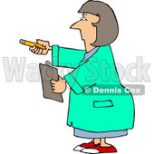 Female Scientist Holding Pencil & Clipboard Clipart © djart #5081