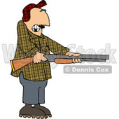 Uneasy Man Pointing a Loaded Shotgun at Someone Clipart © djart #5084