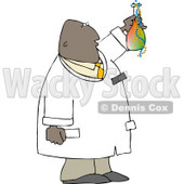 African American Scientist Holding Beaker with Chemicals Clipart © djart #5087