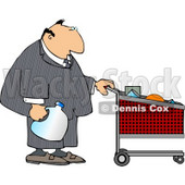 Businessman Pushing a Shopping Cart in a Grocery Store Clipart © djart #5090