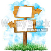 Blank Sign with Arrows Pointing In Opposite Directions Clipart © djart #5095