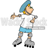 Boy Rollerblading with Protective Helmet, Shoulder, and Knee Pads Clipart © djart #5100