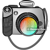Digital SLR Camera with Flash Clipart © djart #5103