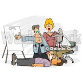 Doctor Teaching CPR to Medical Employees Clipart © djart #5111