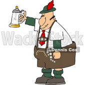 German Man Celebrating Oktoberfest with a Beer Stein Clipart © djart #5116