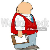 Caucasian Male Store Manager Holding a Clipboard Clipart © djart #5120