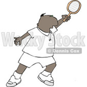 Ethnic Man Playing Tennis Clipart © djart #5129
