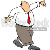Conceptual Clipart Illustration of a Man Walking and Balancing On a Tightrope © djart #5152