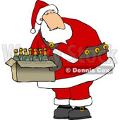 Santa Holding a Box of Wines Clipart © djart #5157