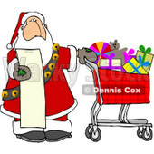 Santa Shopping in a Toy Store from His List Clipart © djart #5176