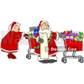 Mr. and Mrs Claus Shopping for Christmas Presents Clipart © djart #5177