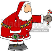 Santa Holding Candy Canes Clipart © djart #5178
