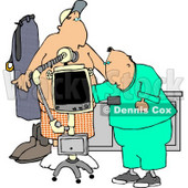 Male Doctor Taking Getting an X-ray of His Patients Stomach/Chest Area Clipart © djart #5187