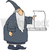 Wizard Holding a Blank Paper - Royalty-free Wizard Clipart Illustration © djart #5200