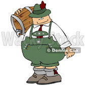 Oktoberfest Beer Man Carrying a Keg Clipart © djart #5236