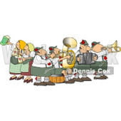 People Celebrating Oktoberfest with Live Music and Beer Clipart © djart #5237