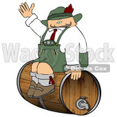German Man Sitting On a Beer Keg During an Oktoberfest Celebration Clipart © djart #5239