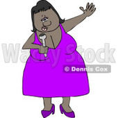 Middle Aged African American Diva Singer Woman Clipart © djart #5249