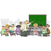 Teacher & Elementary Students in Classroom Clipart © djart #5251