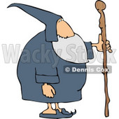 Old Wizard with Wooden Staff Clipart © djart #5253