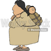 North American Indian Woman Carrying Papoose Clipart Illustration © djart #5270