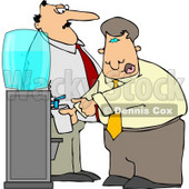 Boss Keeping a Close Eye On an Employee Filling His Cup with Water Clipart Illustration © djart #5475