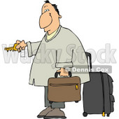Weary Traveler Businessman Checking Into a Hotel Clipart Illustration © djart #5476
