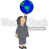 Successful Businesswoman Holding the World In Her Hand Clipart Illustration © djart #5486