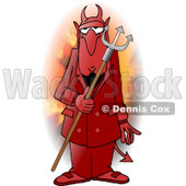 Man Wearing a Halloween Devil Costume Clipart Illustration © djart #5593