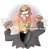 Angry Bald Preacher Throwing a Temper Tantrum in Church Clipart Illustration © djart #5598