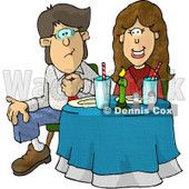 Uncomfortable Couple Sitting at a Dinner Table On Their First Date Clipart Illustration © djart #5599