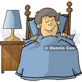 Happy Boy Sleeping In His Bedroom Clipart Illustration © djart #5657