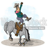 Bareback Bronc Riding at a Rodeo Competition Clipart Illustration © djart #5660