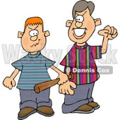 Two School Bullies Picking a Fight Clipart Illustration © djart #5663