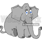 Young Female Elephant Sitting On the Ground Clipart Illustration © djart #5736