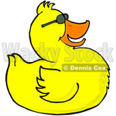 Happy Yellow Duck Wearing Sunglasses Clipart Illustration © djart #5740